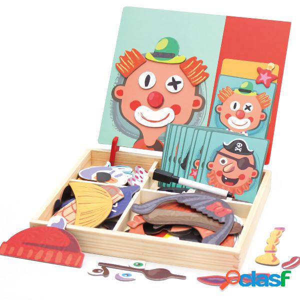Gioco di puzzle magnetico per bambini in legno Scatola