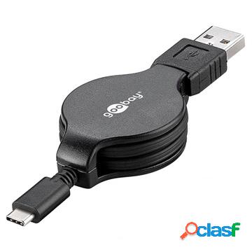 Goobay Cavo Retrattile USB 2.0 / USB 3.1 Tipo-C - Nero