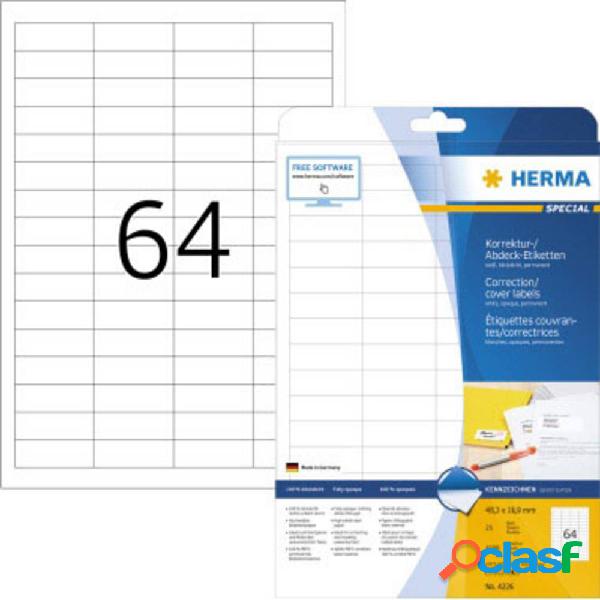 Herma 4226 Etichette A4 48.3 x 16.9 mm Carta, opaca Bianco