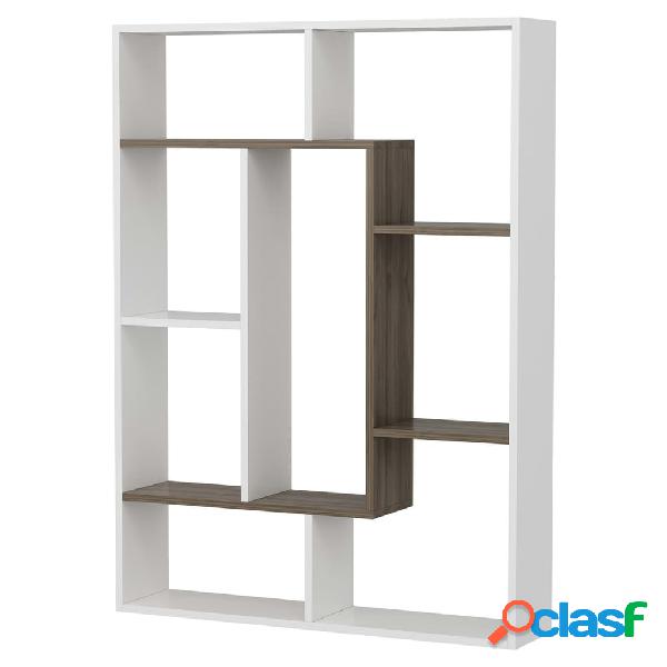 Homemania Libreria Liam 100x22x136 cm Bianca e Noce