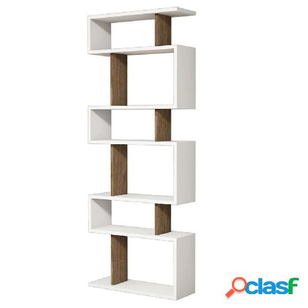 Homemania Libreria Tablero 60x20x156,6 cm Bianca e Noce