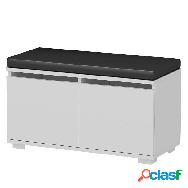 Homemania Scarpiera con Pouf Drago 80x35x42 cm Bianco e Nero