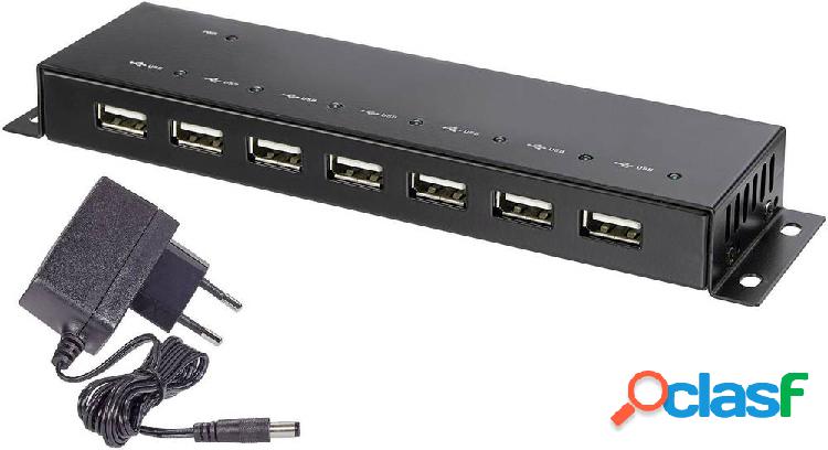 Hub USB 2.0 Renkforce 7 Porte Contenitore in metallo, Per