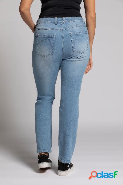 Jeans Sammy, ricami floreali, design stretto con cinque