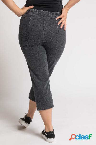 Jeans a 7/8 Mony, ricami sullorlo in stile Tracht, cintura