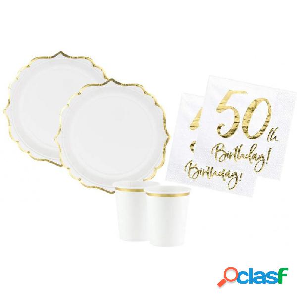 KIT N.2 BIANCO ORO COMPLEANNO 50 ANNI