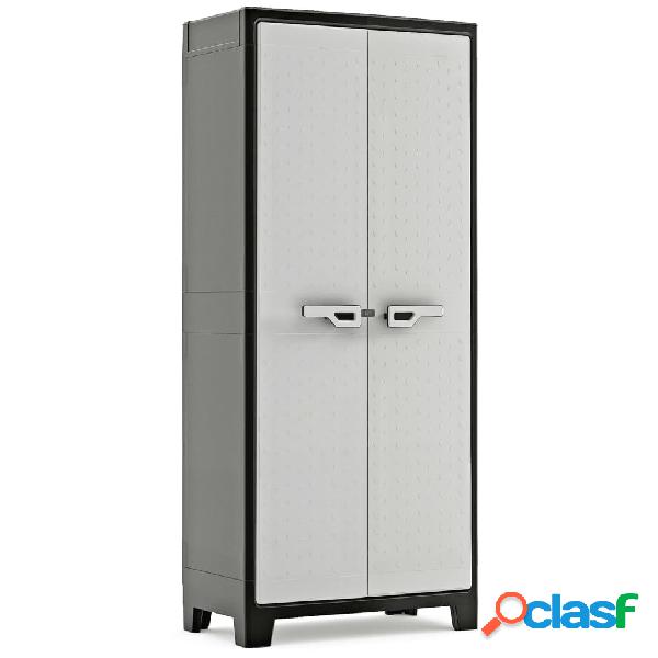 Keter Armadietto con Scaffali Titan Nero e Grigio 182 cm
