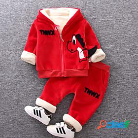 Kids Boys Clothing Set Long Sleeve 2 Pieces Black Gray Red