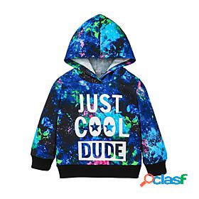 Kids Boys Hoodie Long Sleeve Blue Black Green Cartoon Cotton