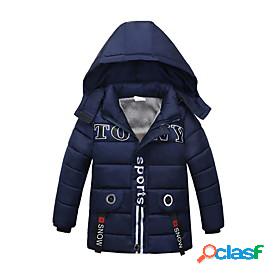 Kids Boys Long Sleeve Down Coat Parka Black Army Green Dusty