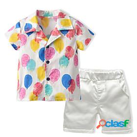 Kids Boys Shirt Shorts Clothing Set Short Sleeve 2 Pieces