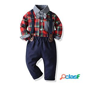 Kids Boys Suit Blazer Clothing Set Long Sleeve 2 Pieces Red