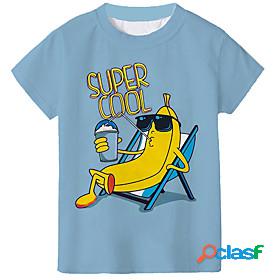 Kids Boys T shirt Short Sleeve 3D Print Cartoon Fruit Letter