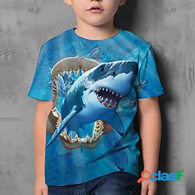 Kids Boys T shirt Short Sleeve 3D Print Shark Animal Print