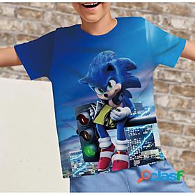 Kids Boys T shirt Short Sleeve Blue 3D Print Print Cartoon