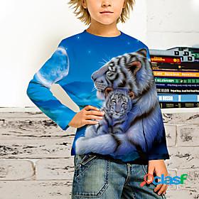 Kids Boys T shirt Tee Long Sleeve Tiger 3D Print Tiger