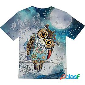 Kids Boys T shirt Tee Owl Short Sleeve Cartoon Owl Animal