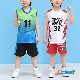 Kids Boys Tank Shorts Clothing Set Sleeveless 2 Pieces Green