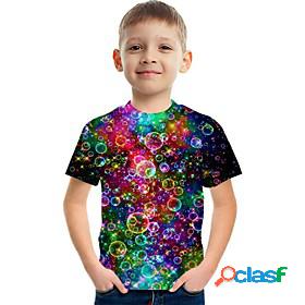 Kids Boys Tee Short Sleeve Graphic Optical Illusion Color
