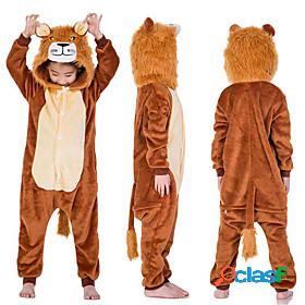 Kids Camouflage Kigurumi Pajamas Nightwear Lion Onesie