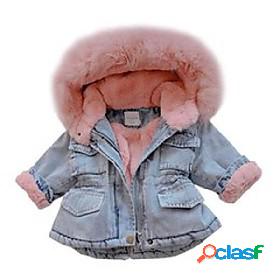 Kids Girls Coat Pinkshort denim jacket Grayshort cow in coat