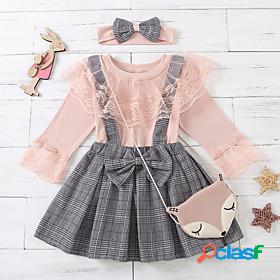 Kids Girls' DressSet SkirtSet Clothing Set Long Sleeve 3