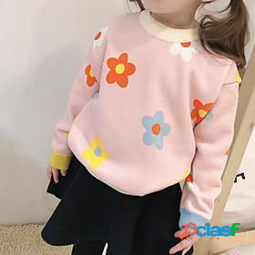 Kids Girls' Sweater Long Sleeve Blushing Pink White Light