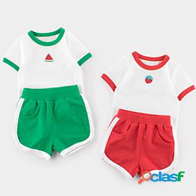 Kids Girls T-shirt Shorts Clothing Set Short Sleeve 2 Pieces