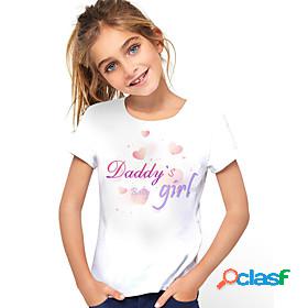 Kids Girls T shirt Tee Short Sleeve Graphic 3D Letter Print