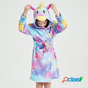Kid's Kigurumi Pajamas Bathrobe Oodie Unicorn Flying Horse