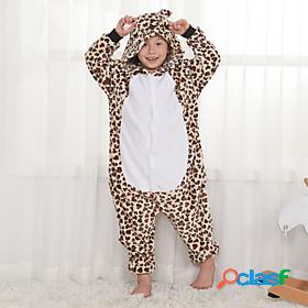 Kids Kigurumi Pajamas Bear Onesie Pajamas Flannel Fabric