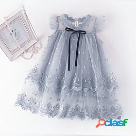 Kids Little All Dress Solid Color Bow Picture color Picture