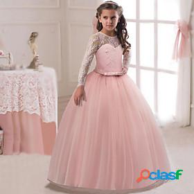 Kids Little Girls Dress Dusty Rose Solid Colored Party