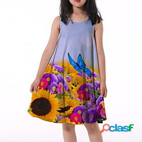 Kids Little Girls Dress Floral Animal Butterfly Sun Flower