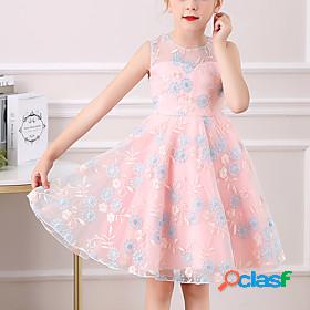 Kids Little Girls Dress Floral Casual Daily Vacation Yellow