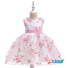 Kids Little Girls Dress Floral Party Print Princess Tulle
