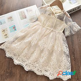 Kids Little Girls' Dress Floral White Dresses