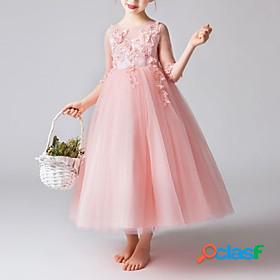 Kids Little Girls Dress Flower Party Performance Tulle Dress