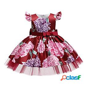 Kids Little Girls Dress Graphic Flower Party Birthday Tulle