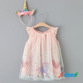 Kids Little Girls' Dress Graphic Unicorn Animal Birthday A