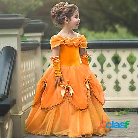 Kids Little Girls Dress Patchwork Solid Color Princess