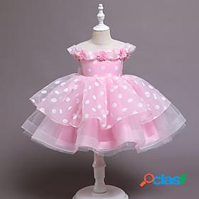 Kids Little Girls Dress Polka Dot Solid Colored Party