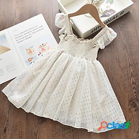Kids Toddler Little Girls Dress Polka Dot School Daily Strap
