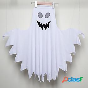 Kids Unisex Cloak Cape Ghost White Cotton Children Tops