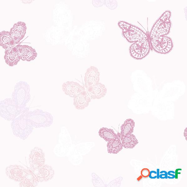 Kids at Home Carta da Parati Butterfly Rosa 100114
