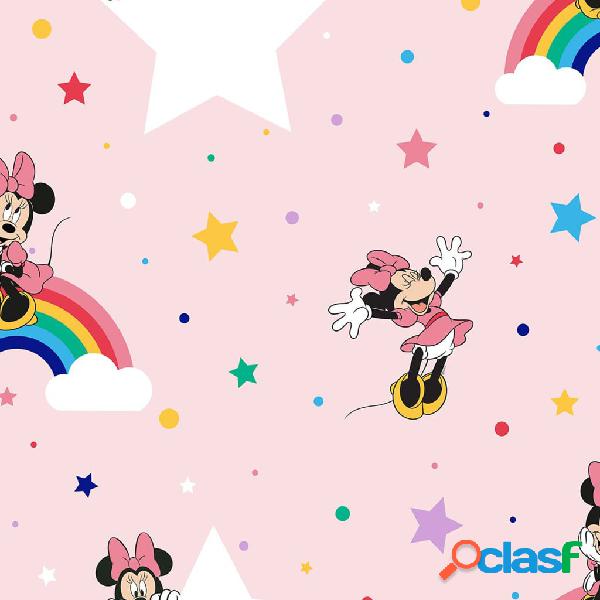 Kids at Home Carta da Parati Rainbow Minnie Rosa