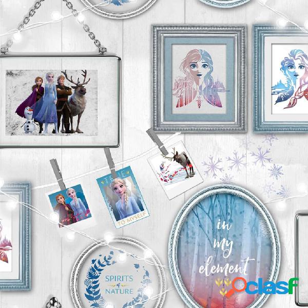 Kids at Home Carta da Parati Wallpaper Frozen Frames Grigia