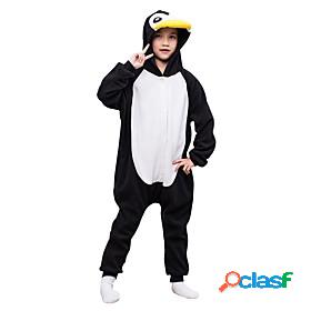 Kigurumi Pajamas Penguin Onesie Pajamas Polar Fleece Black /