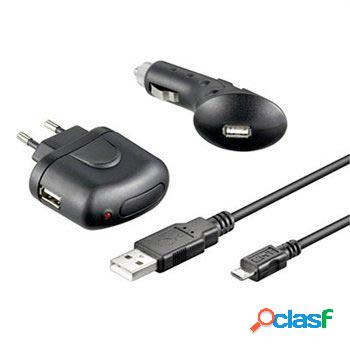 Kit di Caricabatterie per Micro USB - Nero