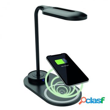 Ksix Energy LED Desk Lamp with Fast Wireless Charger - Black